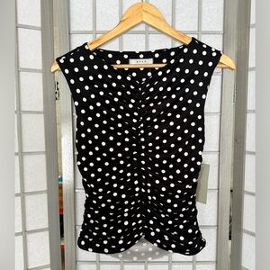 Gaze Black and White Polka Dot Blouse